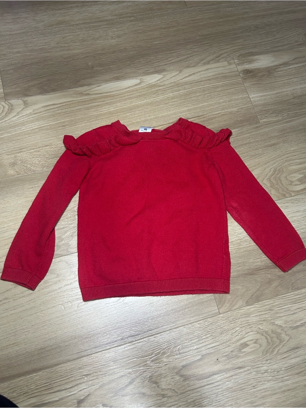 Carter's Red Ruffle-Shoulder Long Sleeve Sweater